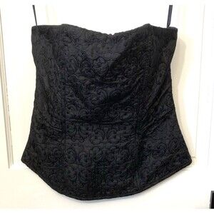 The Limited Corset Bustier Black Floral Jacquard Boned Lined M Gothic Whimsigoth